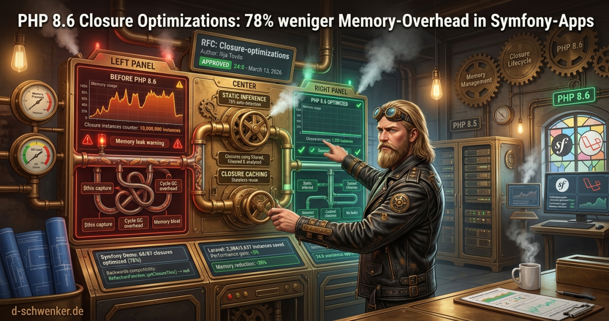PHP 8.6: 78% weniger Memory-Overhead durch Closure-Optimierung