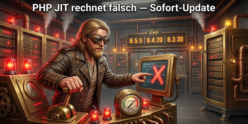 PHP-Sicherheitsupdate: JIT-Rechenfehler in PHP 8.5/8.4/8.3 gefixt